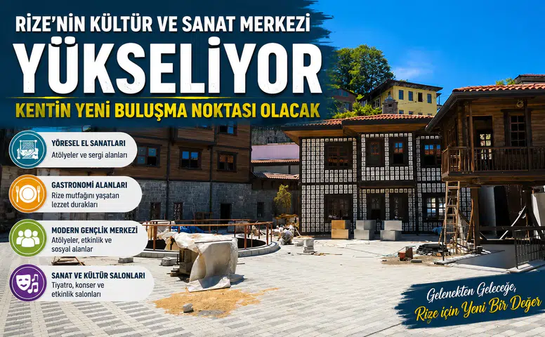 Rize'nin Kültür ve Sanat Merkezi Yükseliyor: Kentin Yeni Buluşma Noktası Olacak