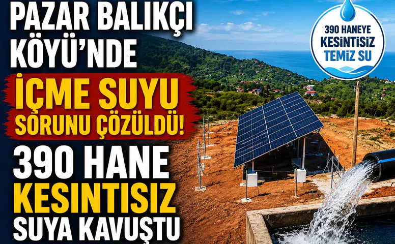 Rize Pazar'da 1,2 Milyon TL'lik İçme Suyu Projesi Tamamlandı