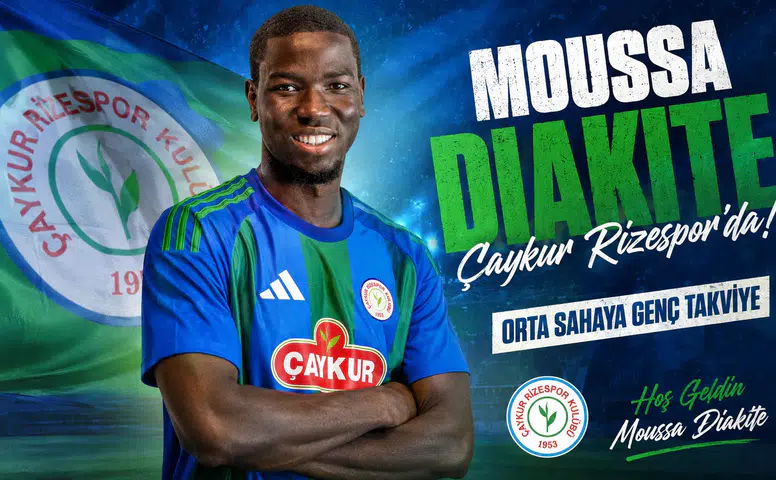 Moussa Diakite Çaykur Rizespor’da: Orta Sahaya Genç Takviye