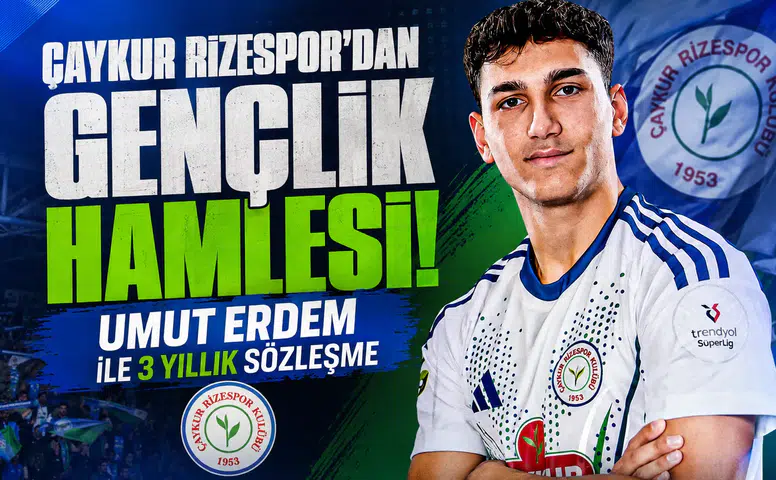 Çaykur Rizespor’dan Gençlik Hamlesi: Umut Erdem ile 3 Yıllık Sözleşme