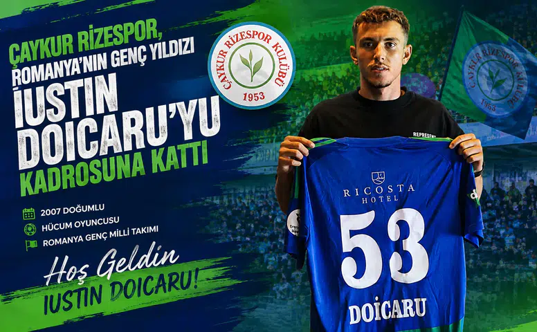 Çaykur Rizespor, Romanya’nın Genç Yıldızı Iustin Doicaru’yu Kadrosuna Kattı