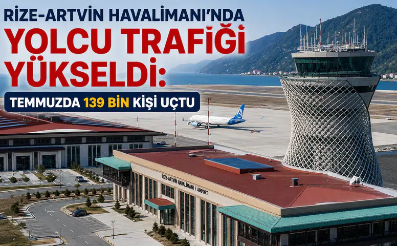 Rize-Artvin Havalimanı’nda Yolcu Trafiği Yükseldi: Temmuzda 139 Bin Kişi Uçtu