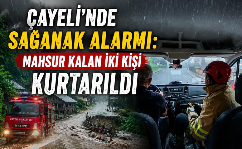 Çayeli’nde Sağanak Alarmı: Mahsur Kalan İki Kişi Kurtarıldı