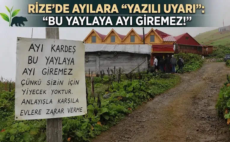Rize’de Ayılara Yazılı Uyarı: Bu Yaylaya Ayı Giremez!