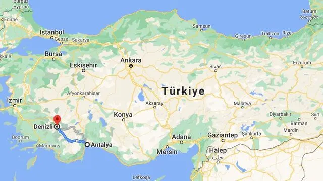 Antalya Denizli arası kaç km? 