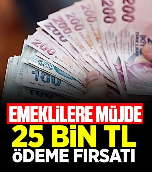 Emeklilere 25 bin TL ödeme fırsatı