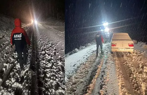 Şırnak- Siirt kara yolunda mahsur kalan 10 araç kurtarıldı