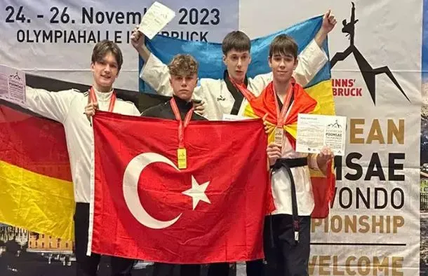 Milli Taekwondocu Muhammed Çağrı Gülen, altın madalya kazandı