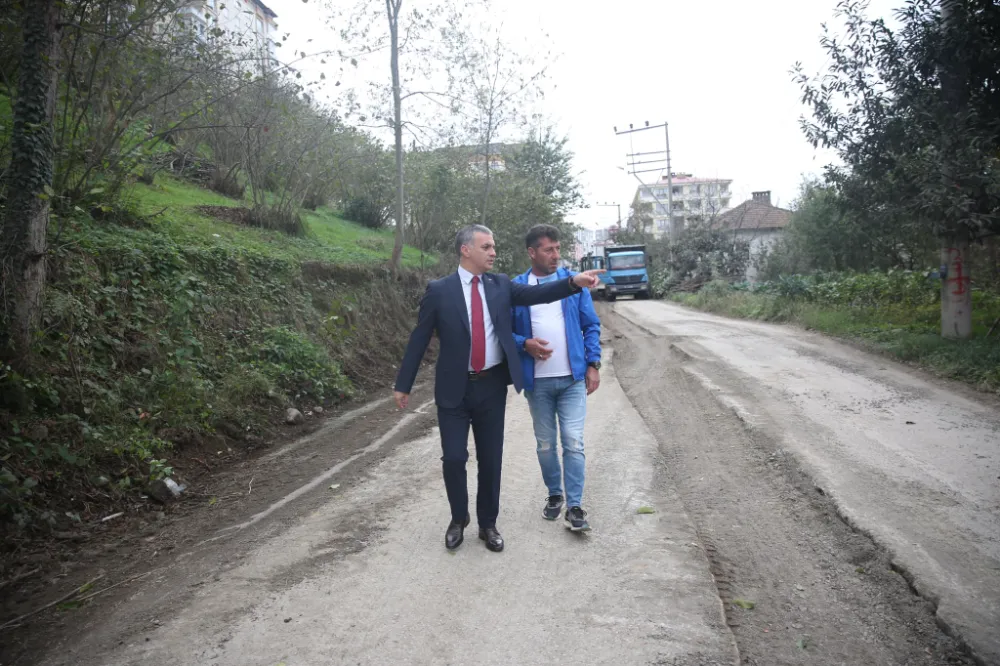 Yomra Belediye Başkanı Mustafa Bıyık, Doğalgaz Çalışmalarının Ardından Yol Tamiratını İnceledi