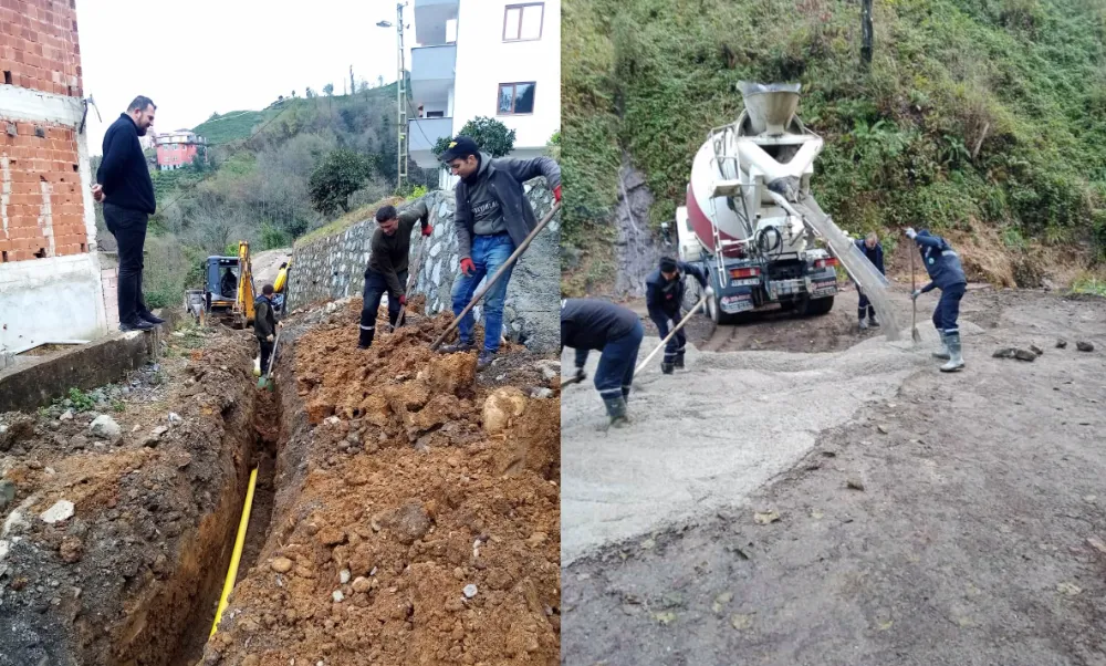 Çayeli Belediyesi Doğalgaz ve Üstyapı Çalışmalarına Devam Ediyor