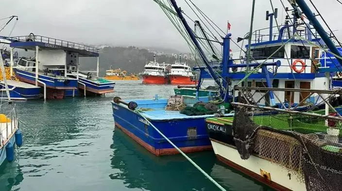 Fırtına uyarısı nedeniyle balıkçı tekneleri Amasra Limanı’na demirledi