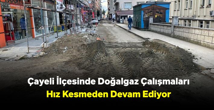 Çayeli İlçesinde Doğalgaz Çalışmaları Hız Kesmeden Devam Ediyor