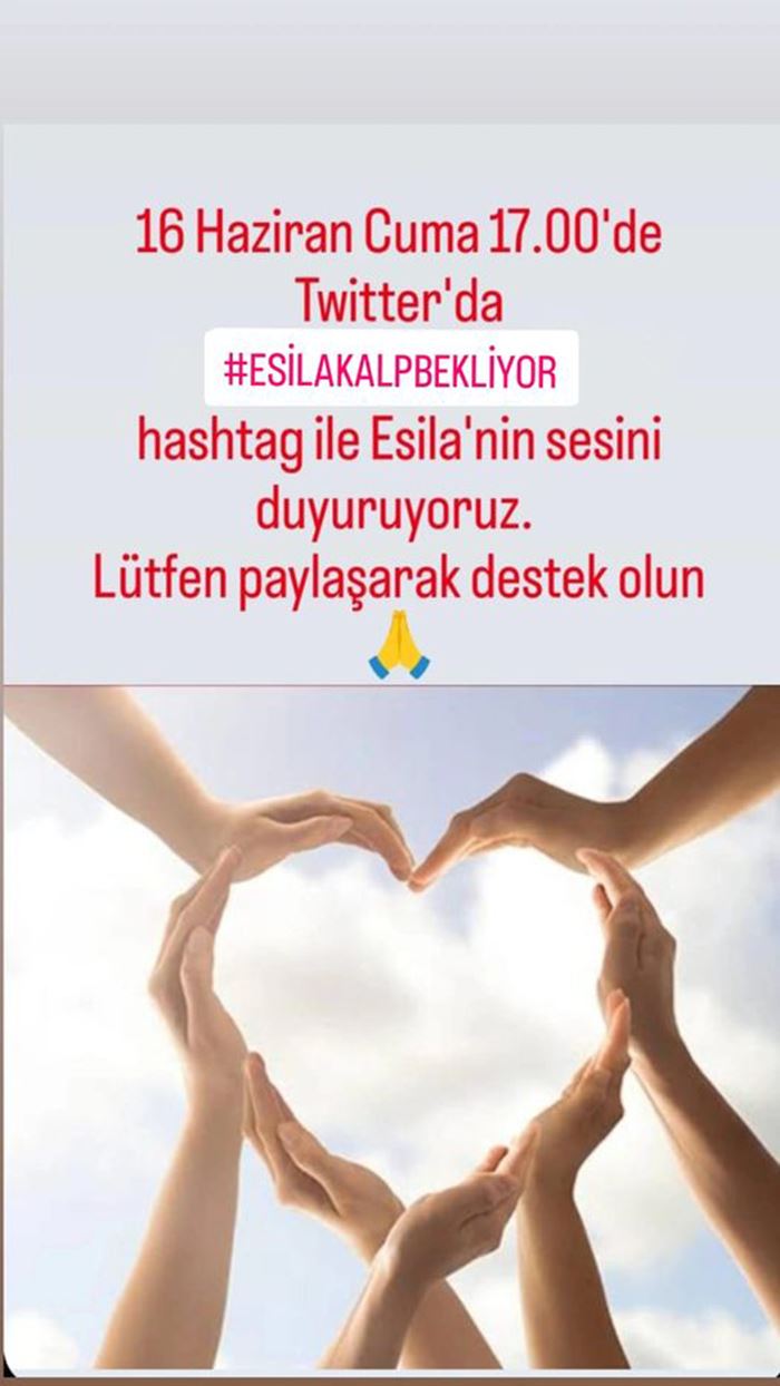 Kalp nakli bekleyen Esila için 17’de Twitter’da buluşuyoruz