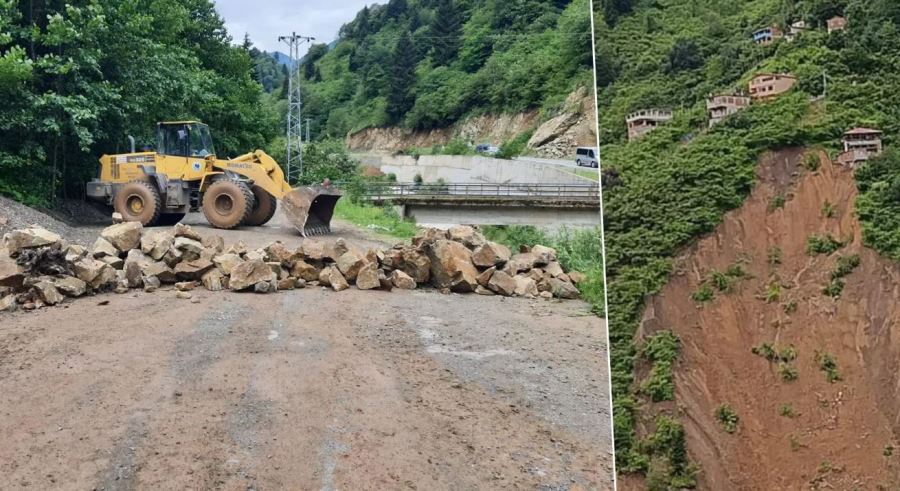 Trabzon heyelan tehlikesi! 3 ev Tahliye Edildi