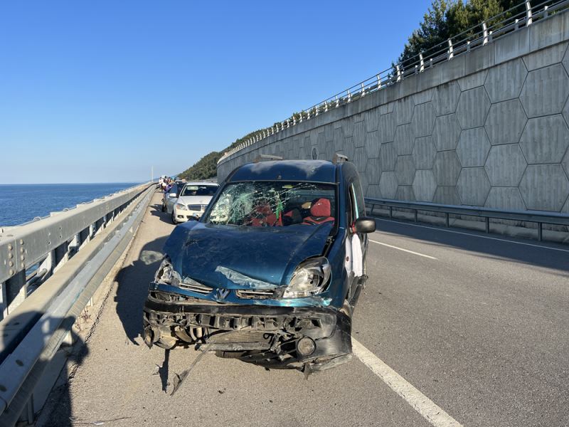 Sinop’ta bariyere çarpan panelvandaki kişi 3 yaralandı