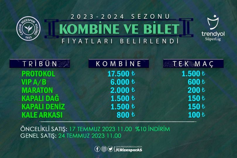 Çaykur Rizespor taraftarları için heyecanlı bir dönem başlıyor!