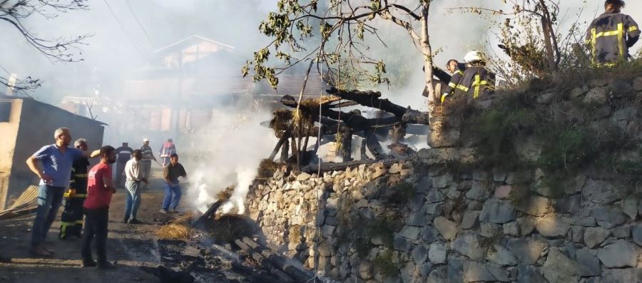 Artvin’de Çıkan Yangında 2 Ev 3 Ahır ve 2 Samanlık Yanarak Kül Oldu!