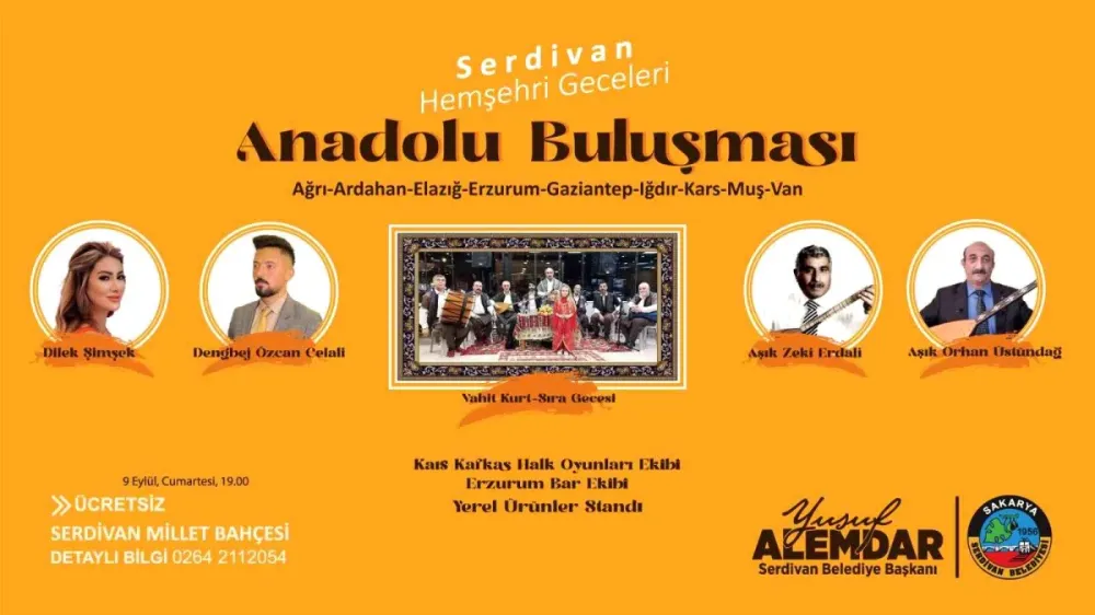 Serdivan Belediyesi Hemşehri Geceleri Anadolu Buluşması ile Devam Ediyor