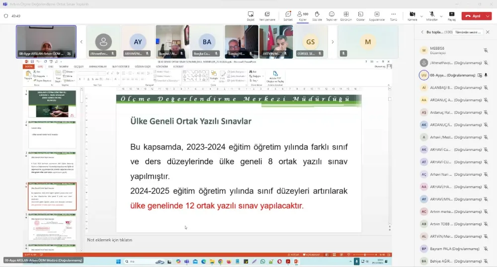 2024-2025 Eğitim Yılı Ortak Yazılı Sınavları Hakkında Bilgilendirme Toplantısı