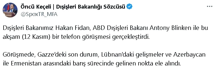 Bakan Fidan, ABD