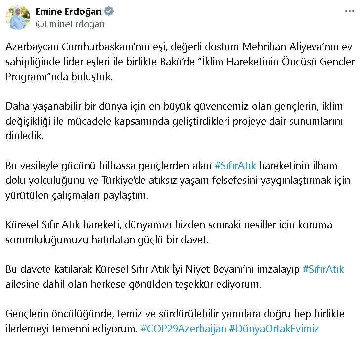 Emine Erdoğan, COP29