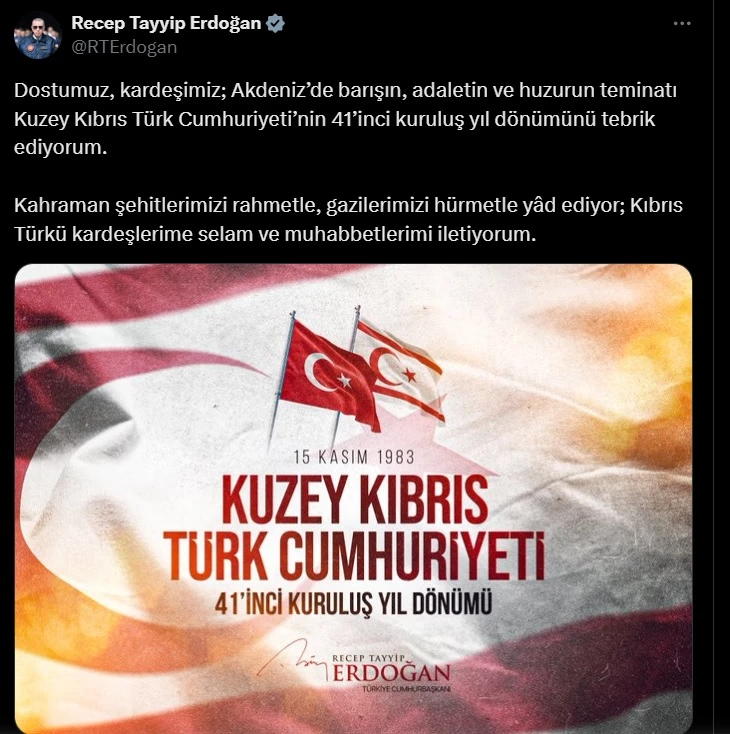 Cumhurbaşkanı Erdoğan, KKTC