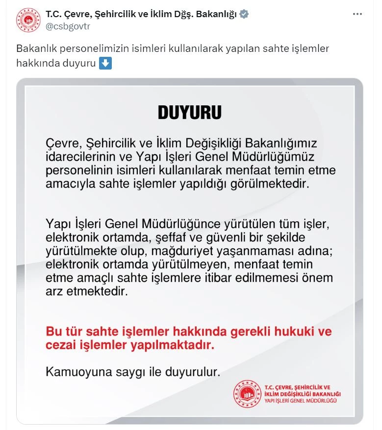 Çevre, Şehircilik ve İklim Değişikliği Bakanlığı