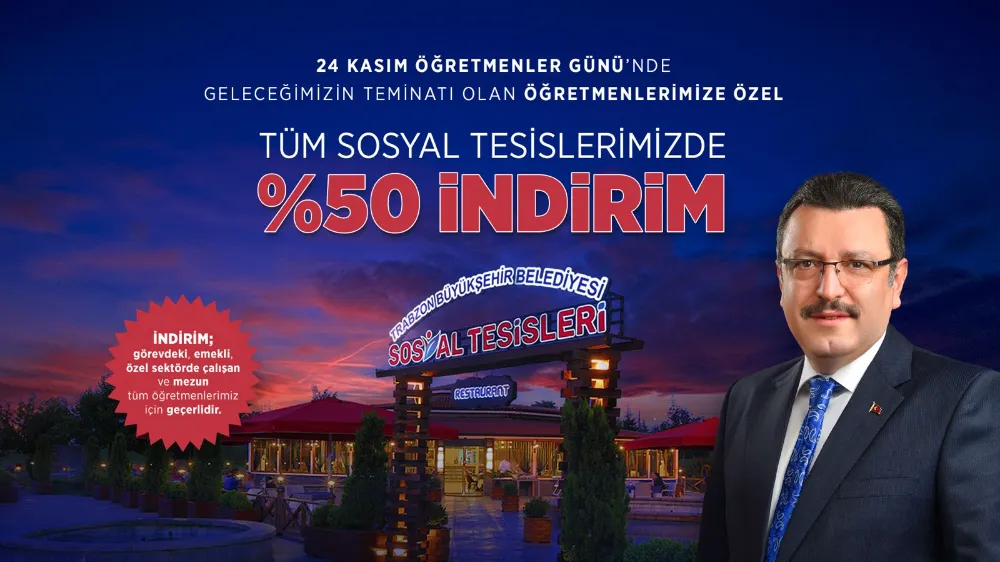 Trabzon Büyükşehir Belediyesi’nden Öğretmenlere 24 Kasım’a Özel İndirim