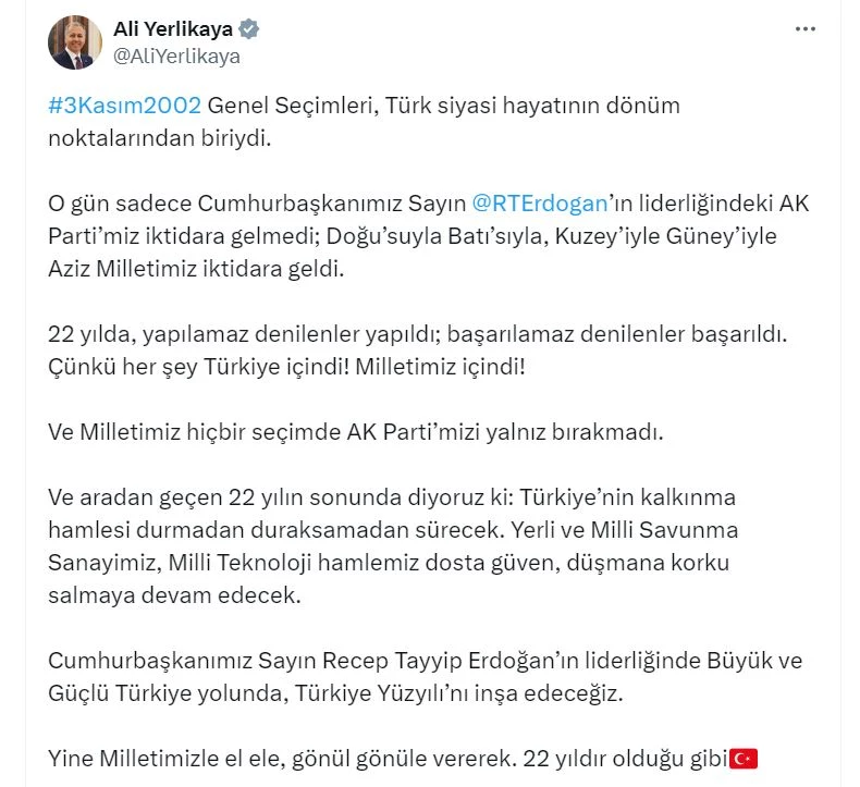 Bakan Yerlikaya: Türkiye