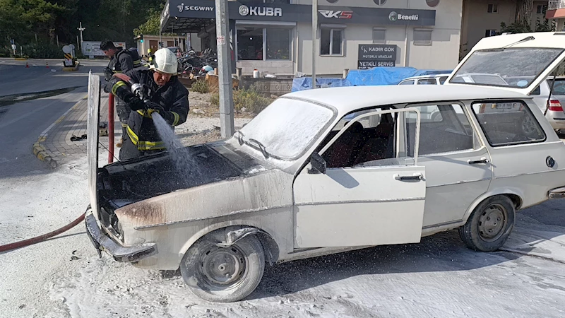 Otomobil seyir halinde alev alev yandı