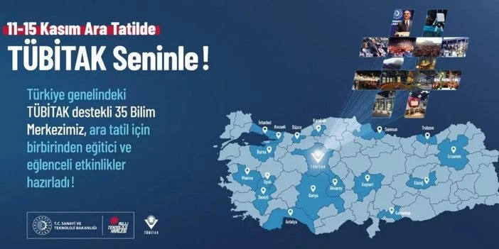 TÜBİTAK destekli Bilim Merkezleri, ara tatilde kapılarını öğrencilere açıyor