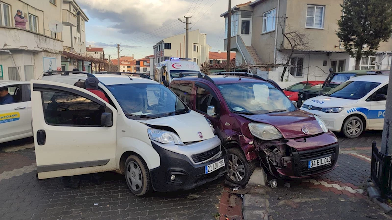 Edirne’de 2 araç çarpıştı, baba-oğul yaralandı