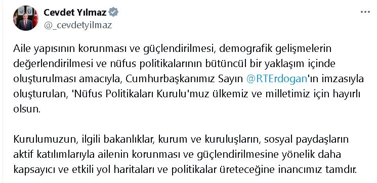 Cumhurbaşkanı Yardımcısı Yılmaz: 