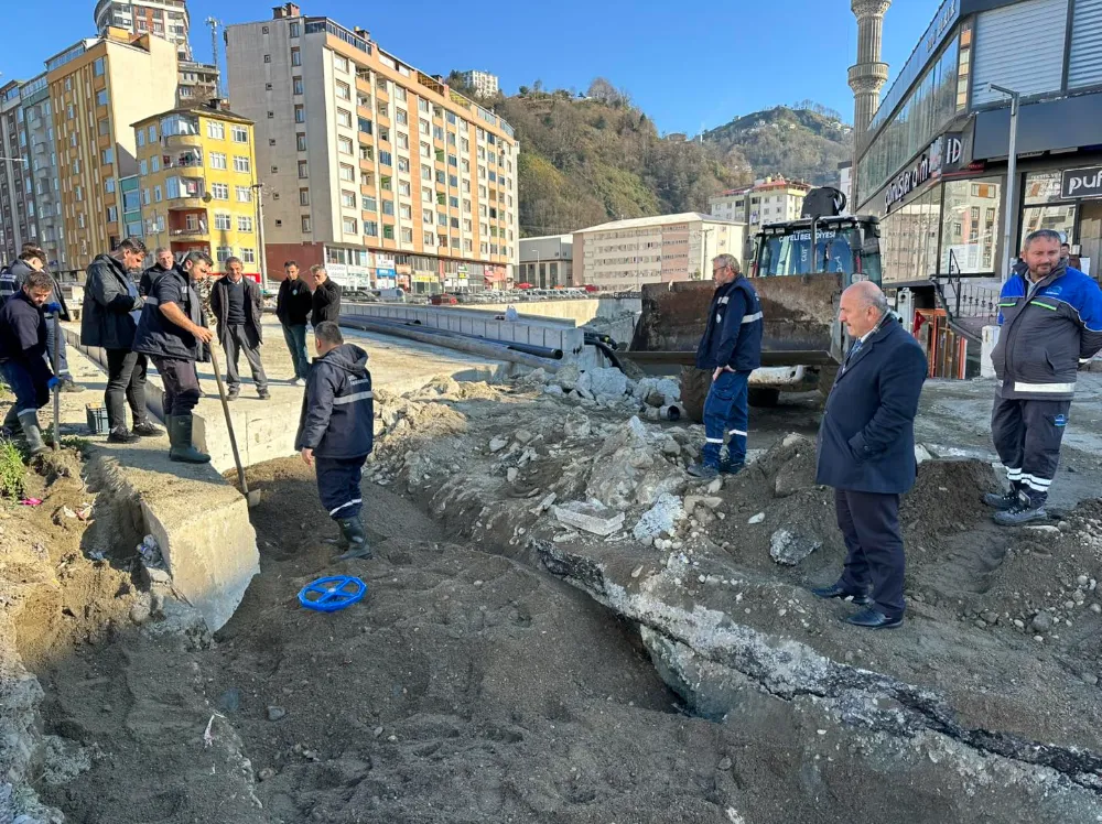 Çayeli Belediyesi, İçmesuyu Ana Hattı Bypass Çalışmalarını Hızla Sürdürüyor