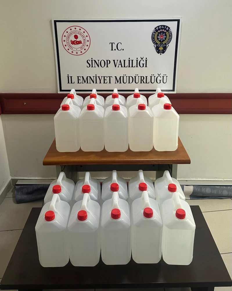 Sinop’ta 100 litre etil alkol ele geçirildi 