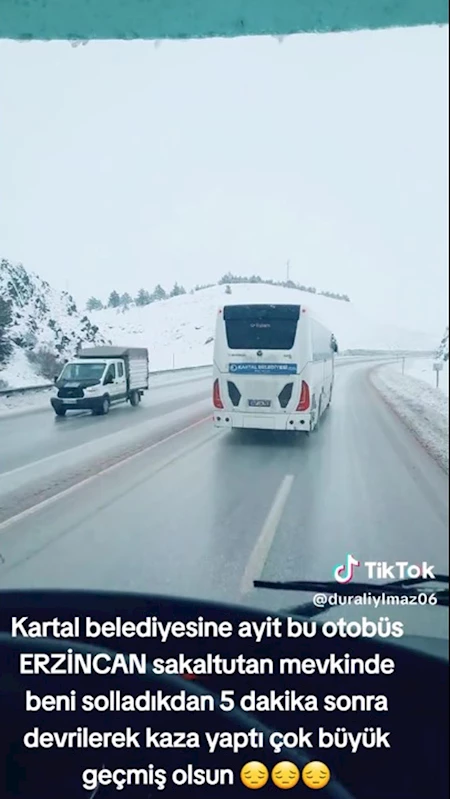 Devrilen otobüsün kaza öncesi seyir halindeki görüntüleri ortaya çıktı