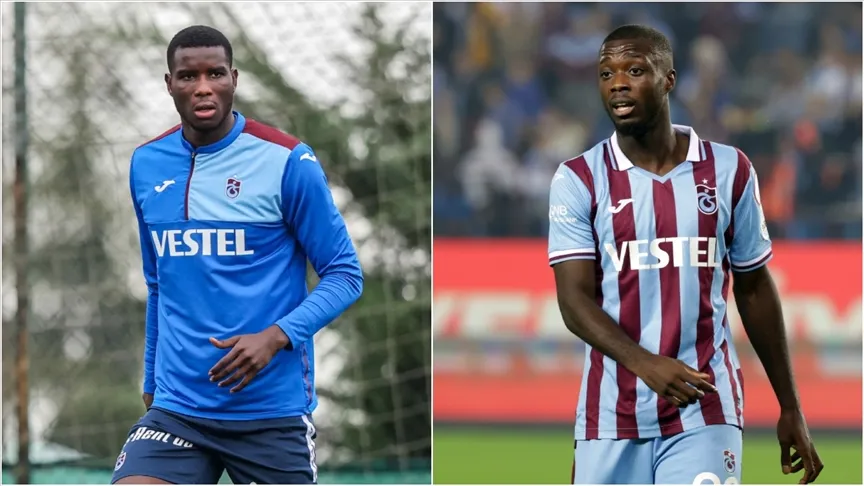 Trabzonsporlu oyuncular Paul Onuachu ve Nicolas Pepe