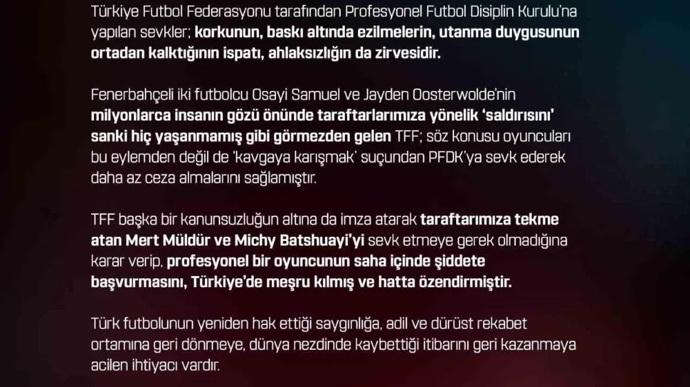 Trabzonspor’dan PFDK sevklerine sert tepki