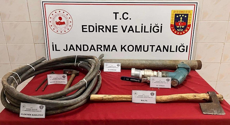 Edirne’de su deposundan hırsızlığa 2 gözaltı 