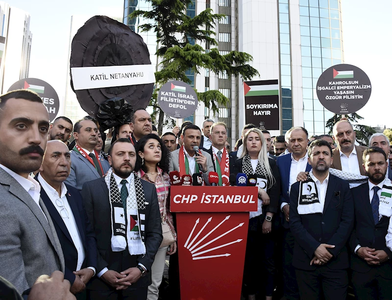 İstanbul-CHP İstanbul il örgütünden İsrail Konsolosluğu önünde Filistin eylemi