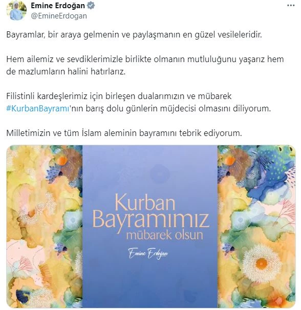 Emine Erdoğan: Kurban Bayramı