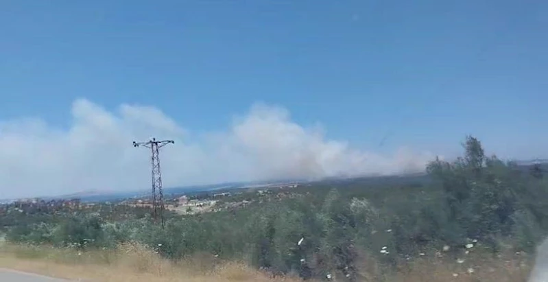 Çanakkale’de tarım arazisinde yangın