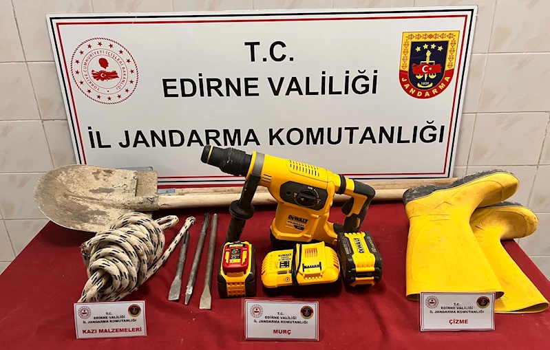 Edirne’de izinsiz define kazısına suçüstü 