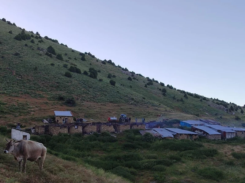 Sivas’ta soba borusundan çıkan yangında 5 yayla evi zarar gördü