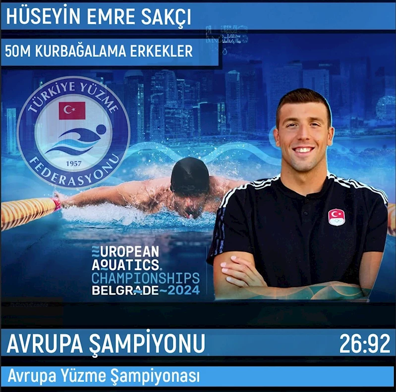 Milli yüzücü Emre Sakçı Avrupa şampiyonu oldu