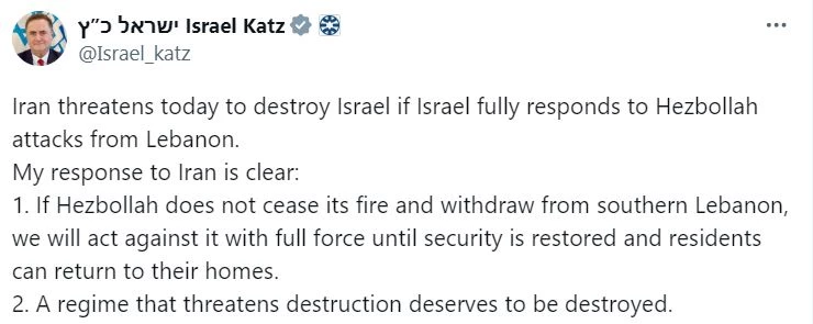 Katz’dan İran açıklaması: Bizi yok etmekte tehdit eden, yok edilmeyi hak ediyordur 