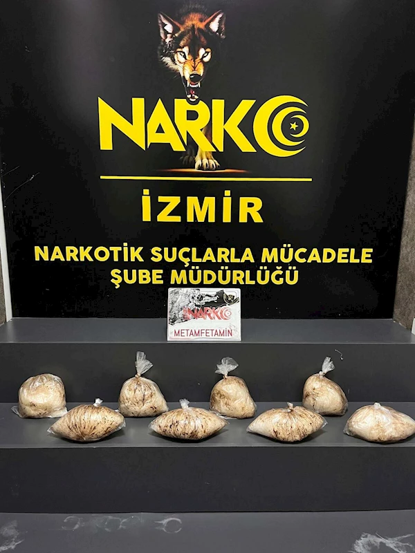 İzmir’de 8 kilogram metamfetamin ele geçirildi