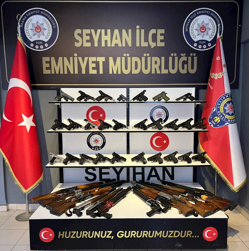 Seyhan’da asayiş uygulamalarında 40 ruhsatsız silah ele geçirildi