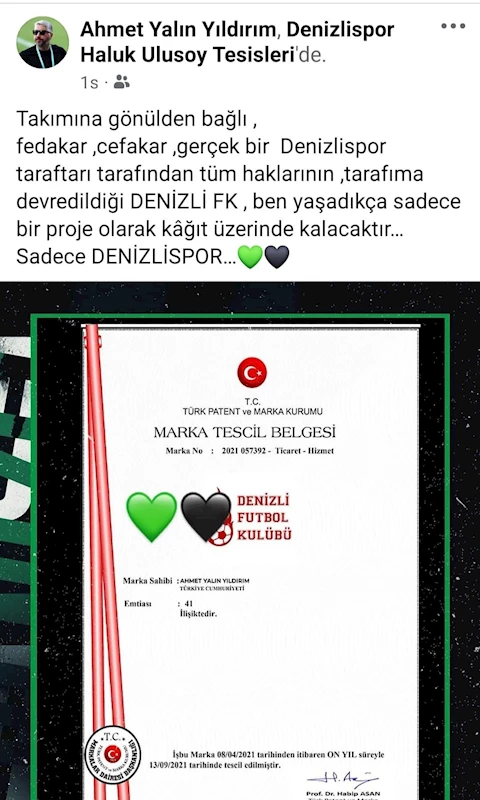 Denizlispor Başkanı Ahmet Yalın Yıldırım