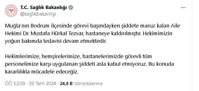 Bodrum’da aile sağlık merkezinde doktor ve hasta arasında darp iddiası; fenalaşan doktor yoğun bakımda (2)